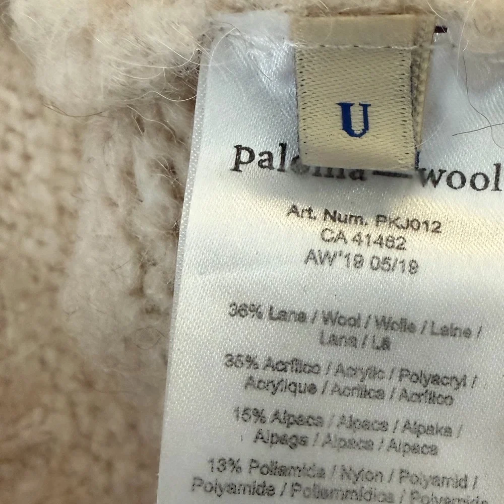 Paloma Wool Piero Face Intarsia Wool Alpaca Blend Knitted Boxy Sweater In Ecru - Picture 14 of 16